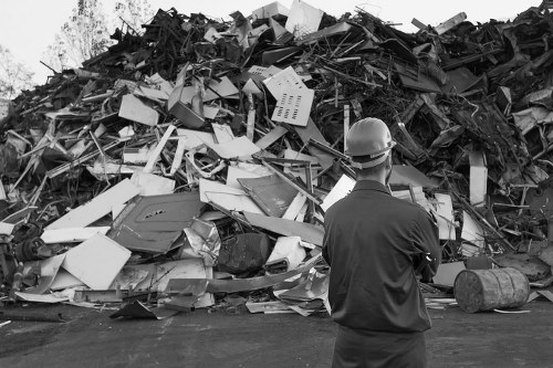 Construction debris being removed by muck away services