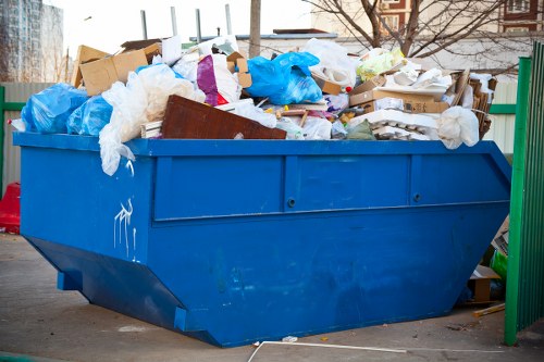 Professional waste removal team at work